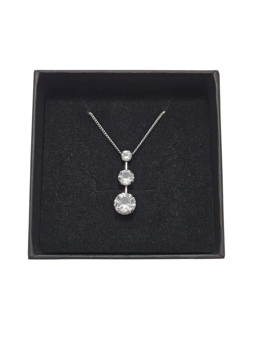 Swarovski 3 Stone Crystal Drop Necklace